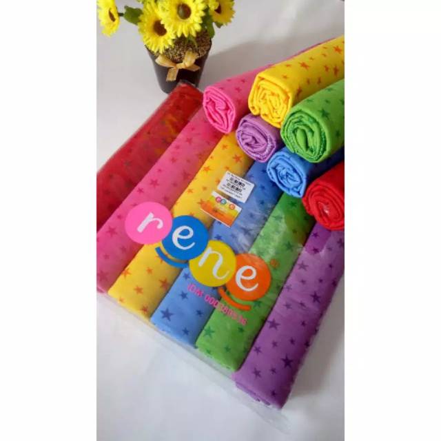 Promo !! RENE Bedong Bayi Rainbow POLKADOT- 6pcs Kain bedong bayi Lembut- bedong bayi besar ukuran 110x90cm