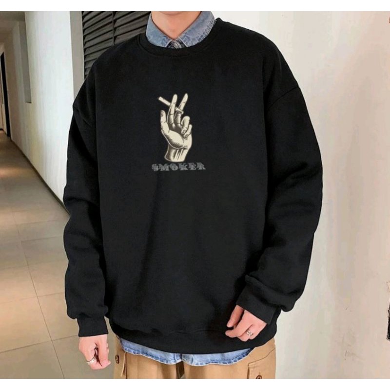 SWEATER//CREWNECK THE SMOKER//LENGAN PANJANG