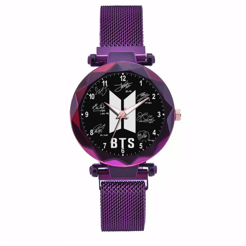 Jam Tangan Wanita Custom - KPOP BTS Free Box &amp; Batre Cadangan -Motif 7