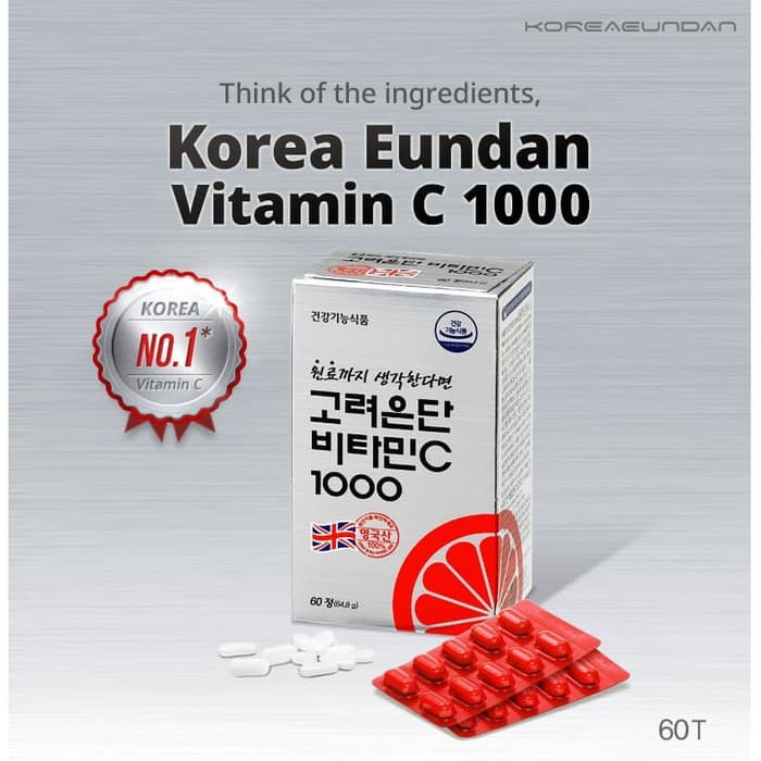 Vitamin C Terbaik Korea 1000mg 60 Tab 2mg tab No 1 Di Korea Shopee Indonesia