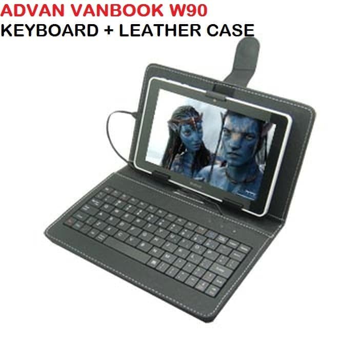 Advan W90 Vanbook Tab Tablet Keyboard With Stand Leather Flip Case Casing Cover Sarung Kesing
