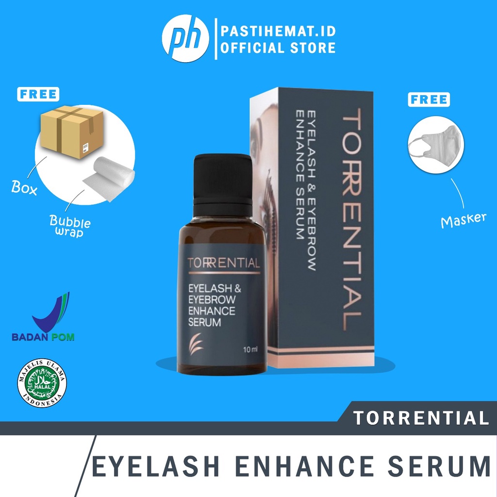 (ORIGINAL BONUS PARFUM) Torrential Eyelash &amp; Eyebrow Growth Serum (penumbuh bulu mata dan alis)