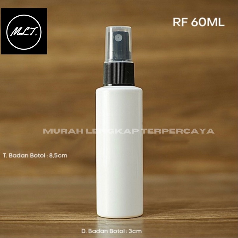 BOTOL SPRAY 60 ML MODEL RF PUTIH PET PLASTIK / BOTOL RF 60ML