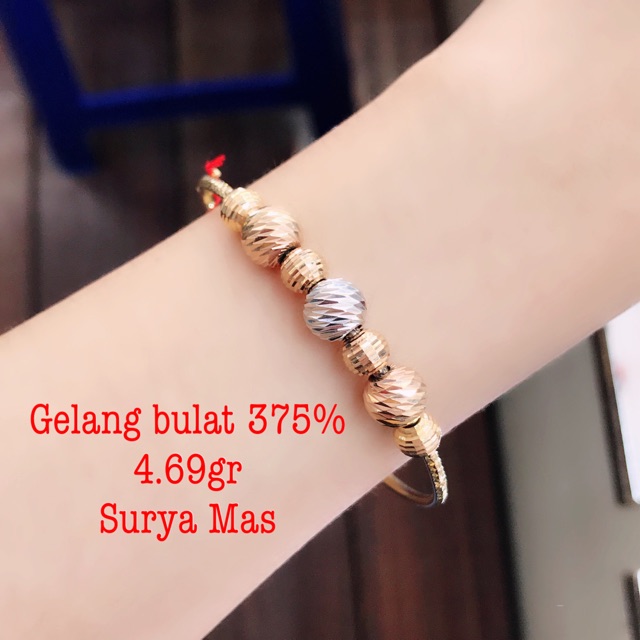 Gelang bulat dior emas 375%