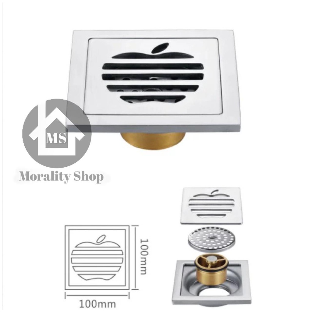 Saringan Got APPLE Stainless Tebal - Floor Drain Saringan Air Kamar Mandi 2inch Apel Kuningan A41