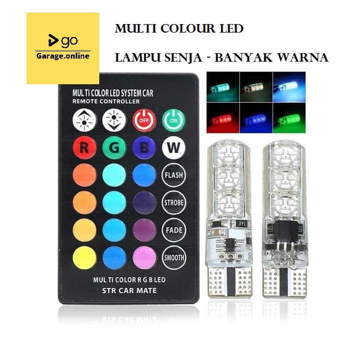 T10 REMOTE SMD LAMPU SENJA MOBIL ISI 1 REMOTE DAN 2 LAMPU 12VOLT UNTUK MOBIL DAN MOTOR REMOT