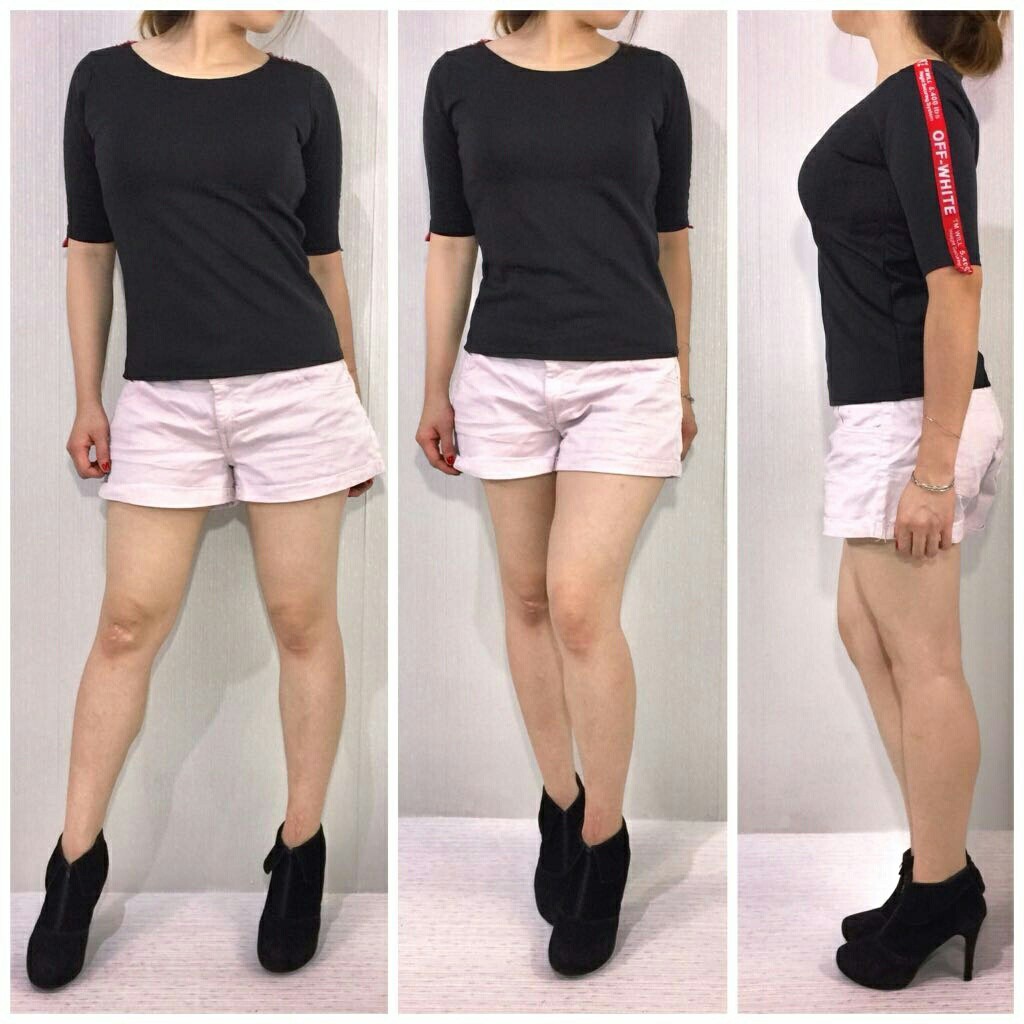 KAOS LENGAN PENDEK OFF WHITE BAJU ATASAN CASUAL WANITA DEWASA PAKAIAN CEWEK HYPE TERKINI