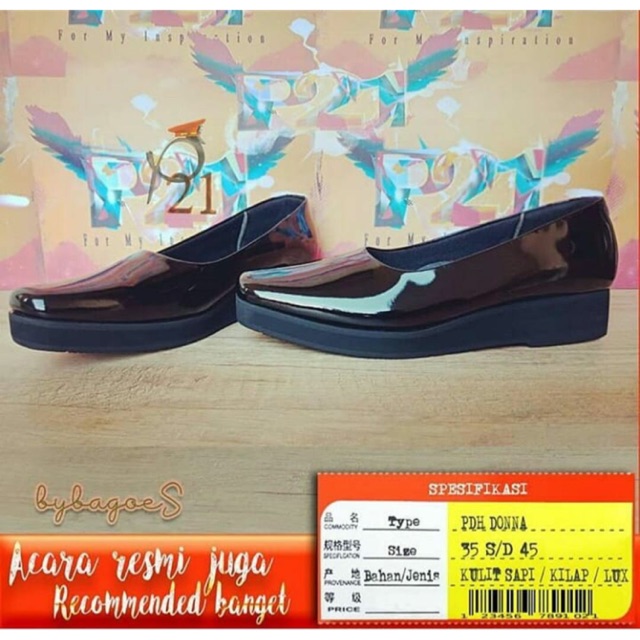 PDH wanita donna merk P21 (kulit sapi asli)