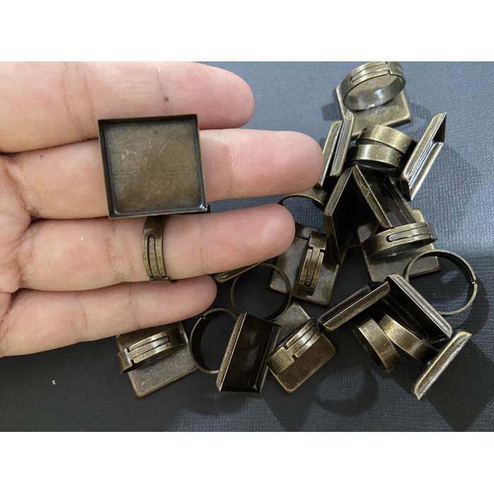 Pendant ring cincin resizeable square ring cincin kotak