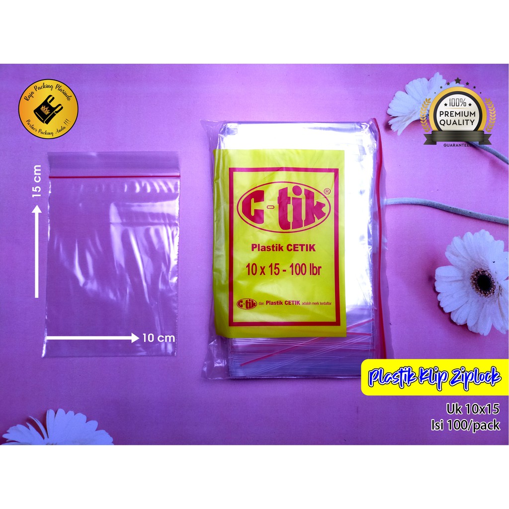 Plastik Klip Cetik Ziplock Uk 10x15  | Pelastik makanan | plastik packing cosmetik | Plastik