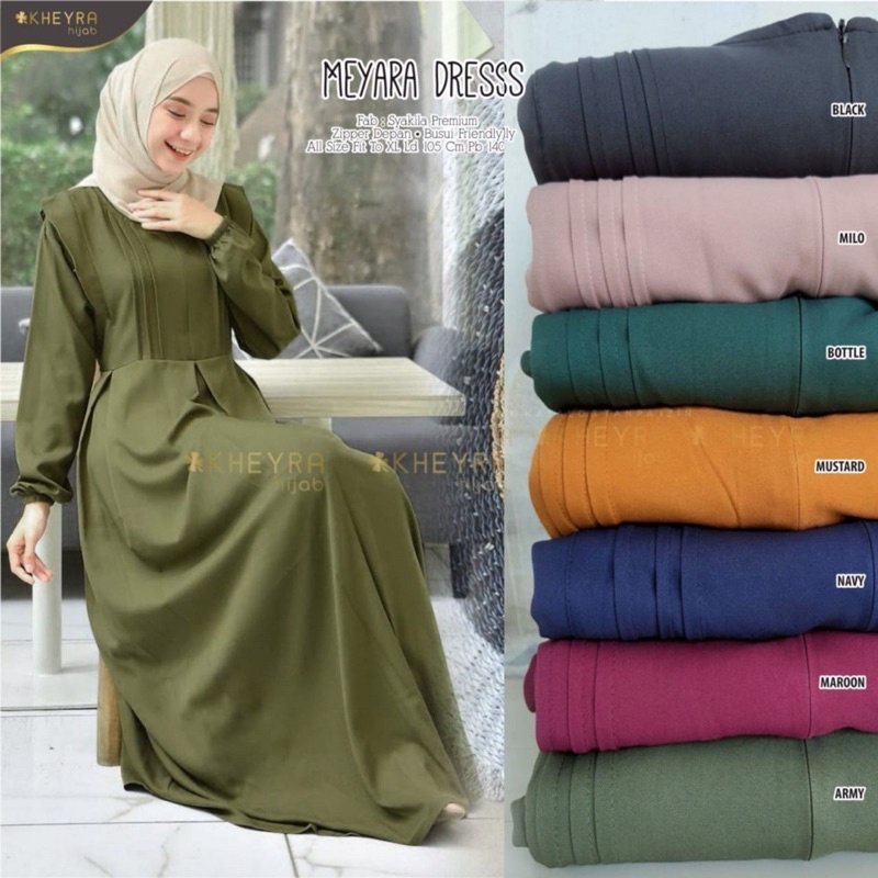 MEYARA DRESS/ DRESS PREMIUM/ GAMIS SYAKILA/ DAILY DRESS/ GAMIS BUSUI ZIPPER DEPAN