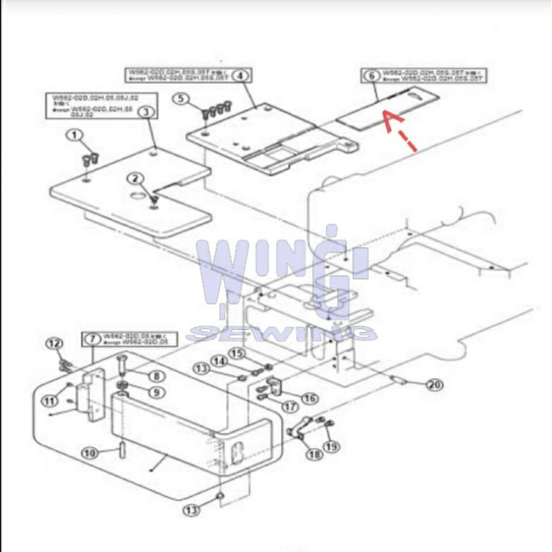 PEGASUS W500 250071 91 Plat Tarik Slide Plate Mesin Jahit Overdeck