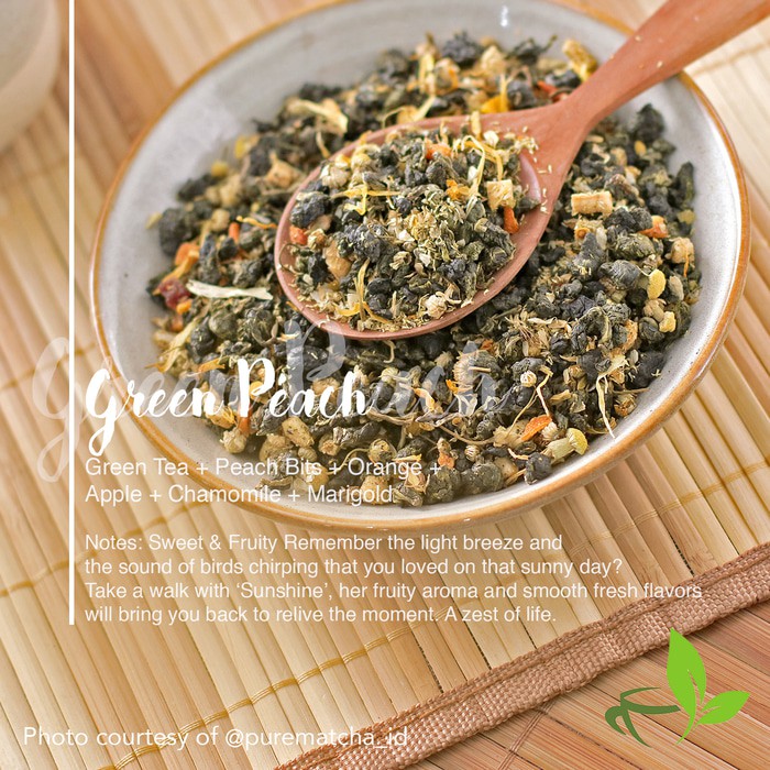 

Artisan Cafe Tea Greentea Peach Orange Apple Chamomile 100gr Teh Buah Fruity Tea