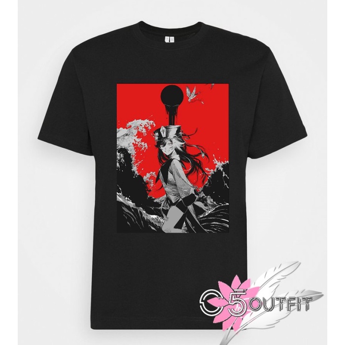 KAOS GENSHIN IMPACT HUTAO BLACK SUN WANGSHENG FUNERAL COMBED 30S - Hitam, XS