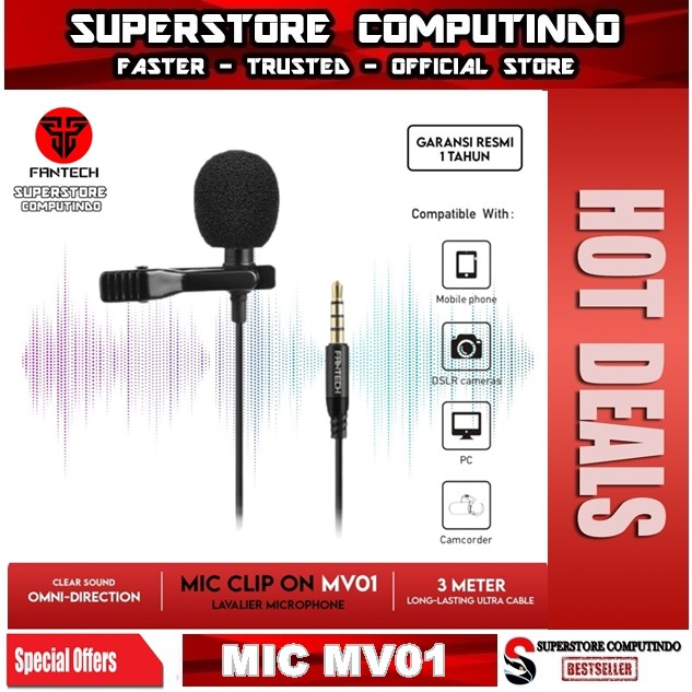 Fantech Mic Clip On MV01 Lavalier Microphone