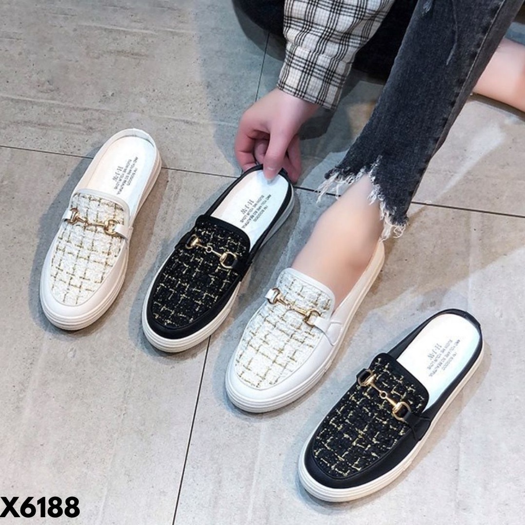 SEPATU SNEAKERS WANITA SLIP-ON CLASSY DAILY MODE BASIC COLOUR BAHAN CANVAS IMPORT 6188