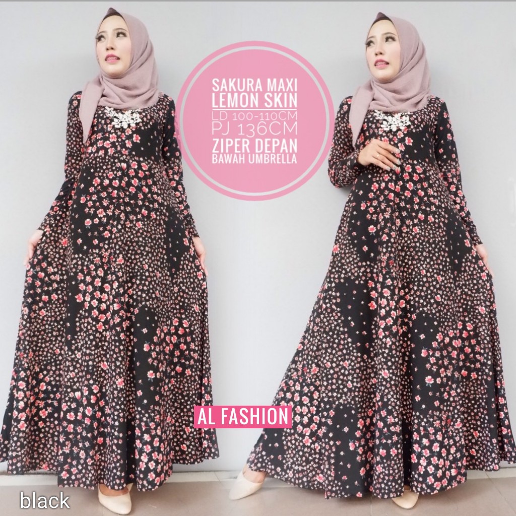 termurah/baju/dress/muslim/busana/kekinian/maxy sakura maxi ori by al 031117