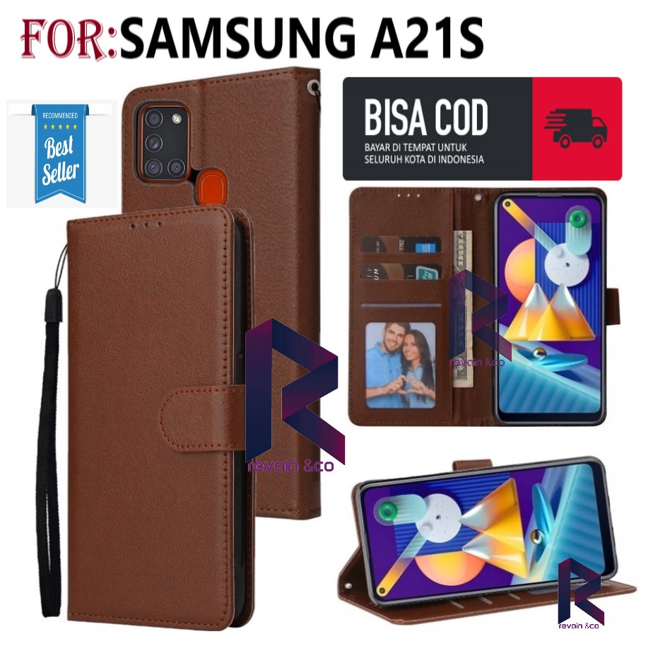 FLIP COVER SAMSUNG A21S FLIP WALLET LEATHER KULIT PREMIUM SARUNG BUKA TUTUP KESING HP FLIP CASE SAMSUNG A21S