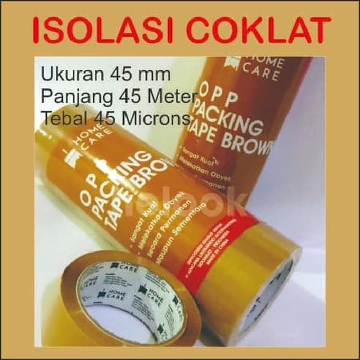 

isolasi coklat lakban coklat 45mm opp packing tape brown lem kuat 45m