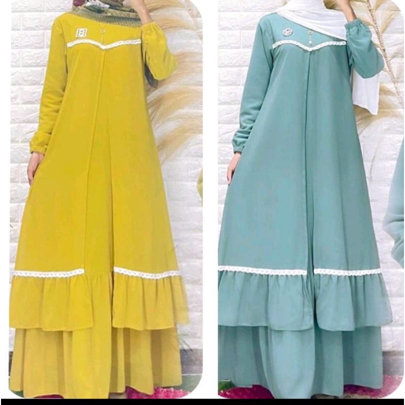 GAMIS ROMPI GAMIS RUFFLE GAMIS TERBARU TEEMURAH KOMBINASI POLOS RENDA KEKINIAN