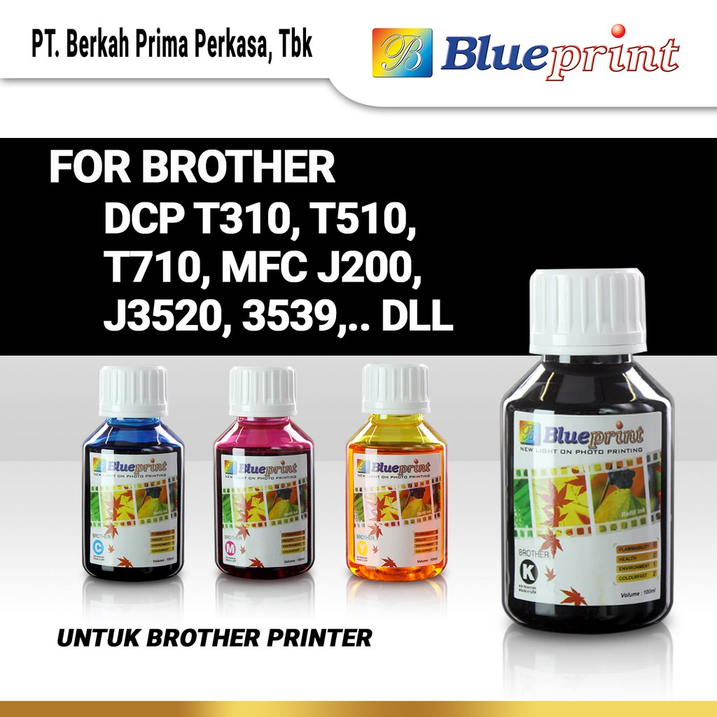 Tinta Brother BLUEPRINT Refill For Printer Brother 100ml Varian Warna ...