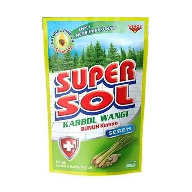 SUPERSOL KARBOL POUCH SEREH 800ML 1061375