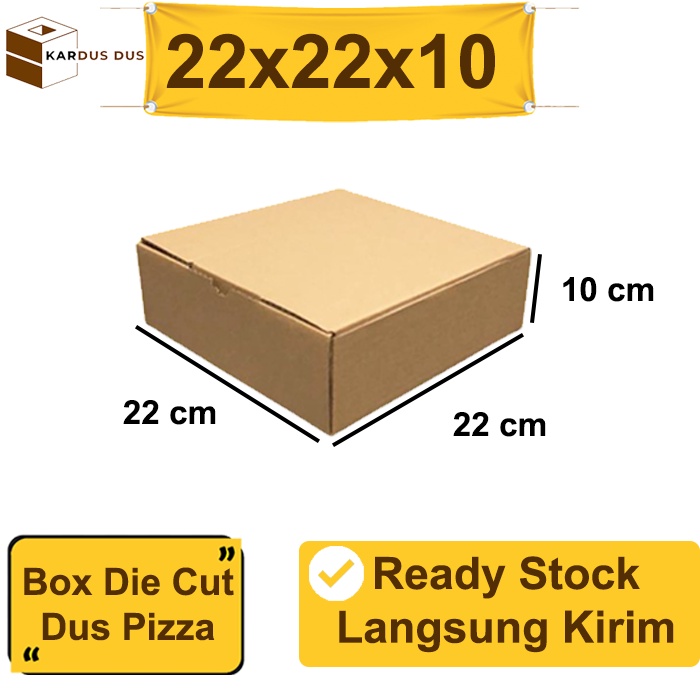 

Kardus Die Cut Pizza Polos 22x22x10 cm Dus Brownies Box Roti Baru Single Wall 3 MM Tebal - Murah