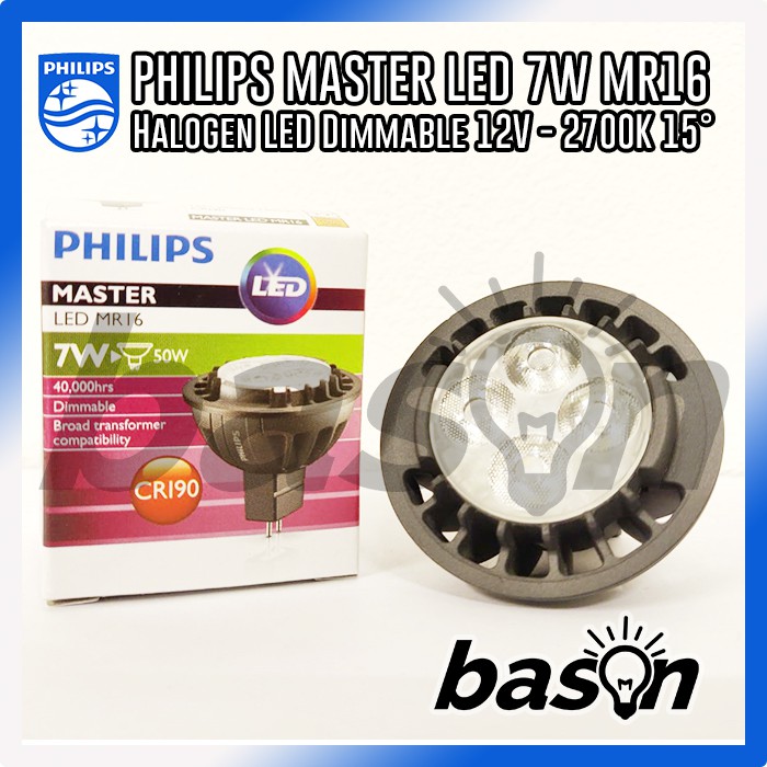 PHILIPS MASTER LED 7-50W 927 MR16 Dimmable CRI90