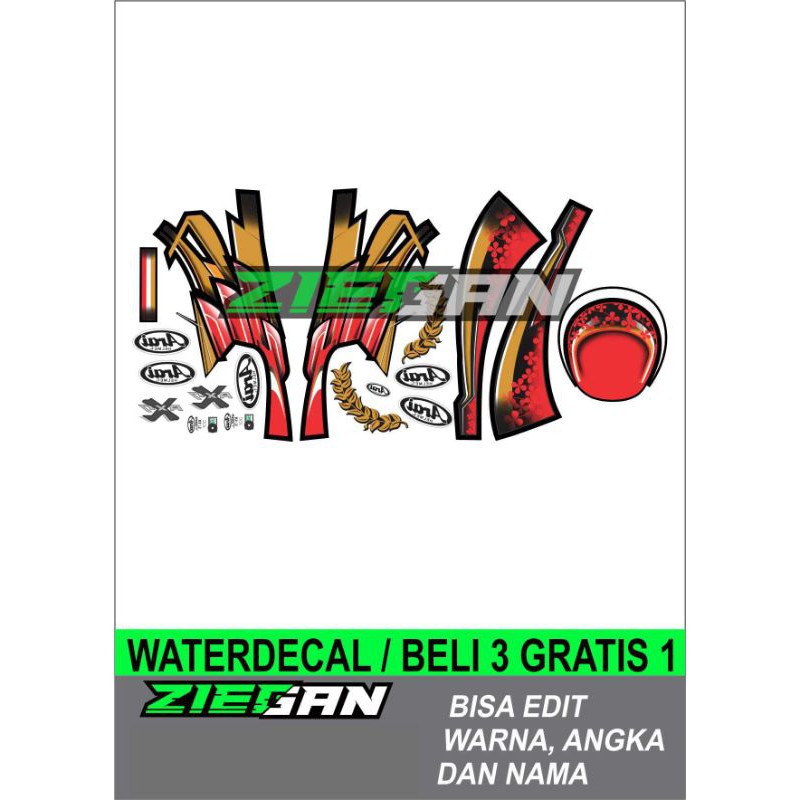 Water decal helm motif arai nakagami