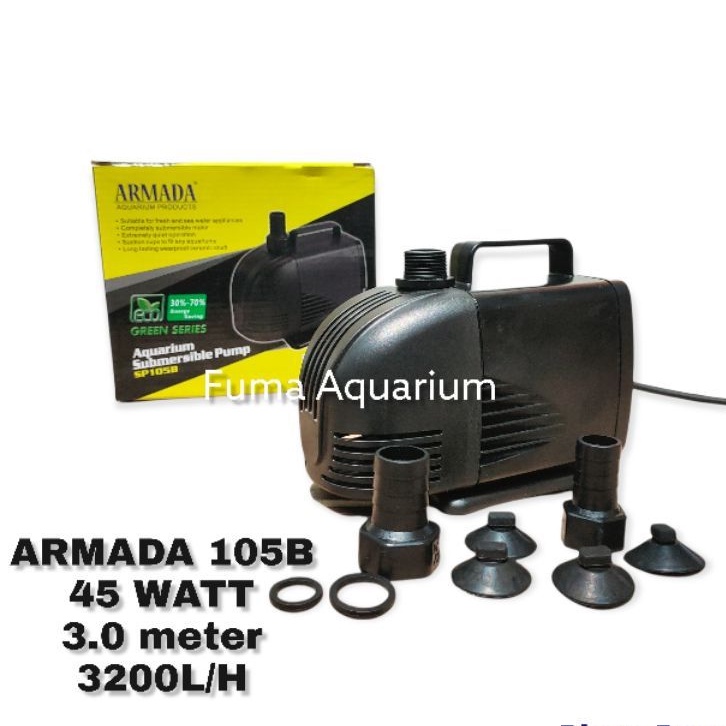 Mesin Pompa Kolam ARMADA SP-105B Pompa Celup  Filter Aquarium - Kolam - Hidroponik Low Watt Submersible Pump - Power Head