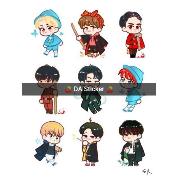 

12Pcs Stiker Aesthetic K-Pop Kartun Chibi Cocok Untuk Jurnal, HP, Laptop dan Media tempel Lainnya.