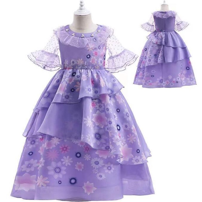 Baju Princess Anak Carnival Cosplay Encanto Madrigal Dolores Isabella Purple Kostum Princess Anak Im