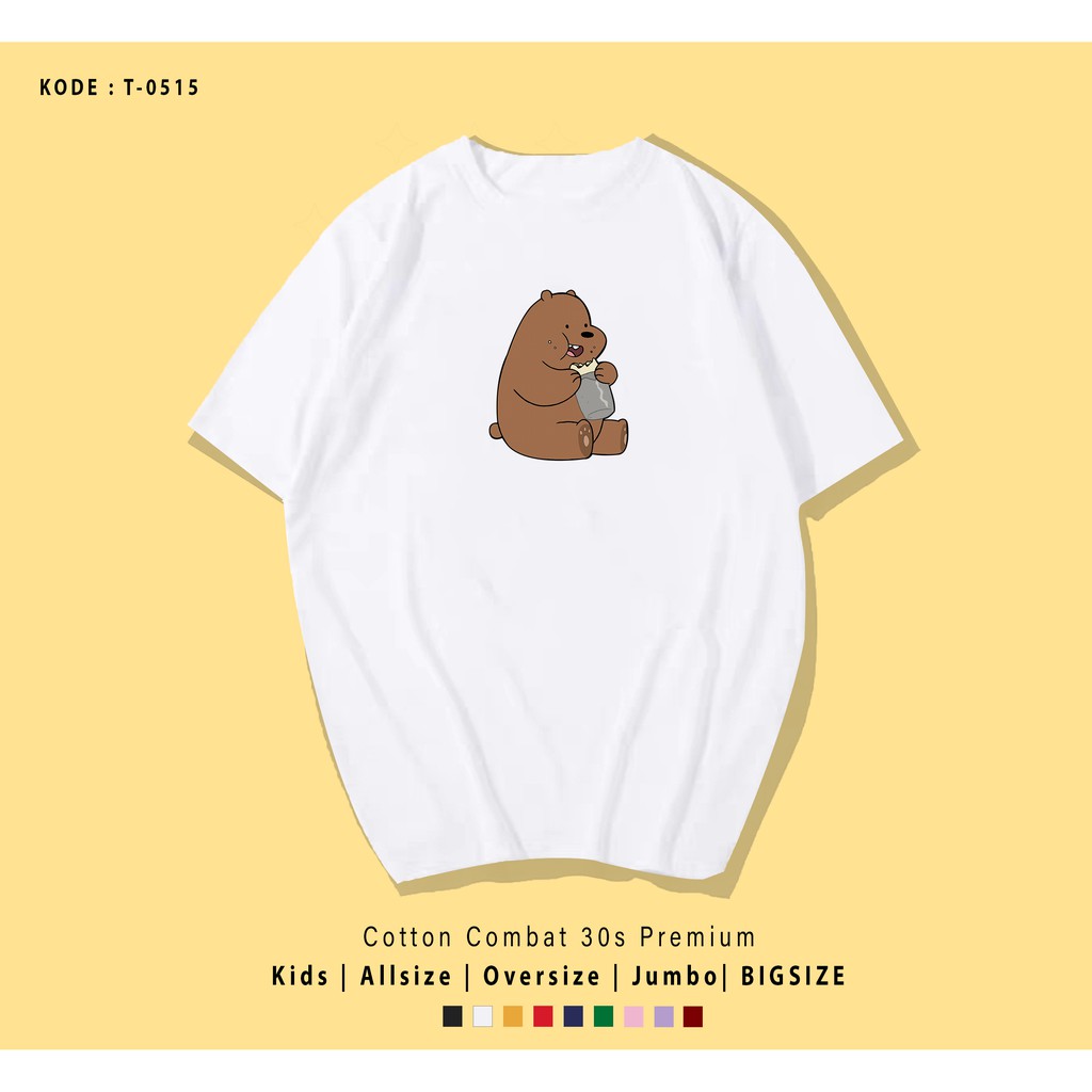 KAOS GRIZZLY EAT KEBAB UNISEX / KAOS COUPLE / KADO UNIK / T-SHIRT CUSTOM / TUMBLR TEE