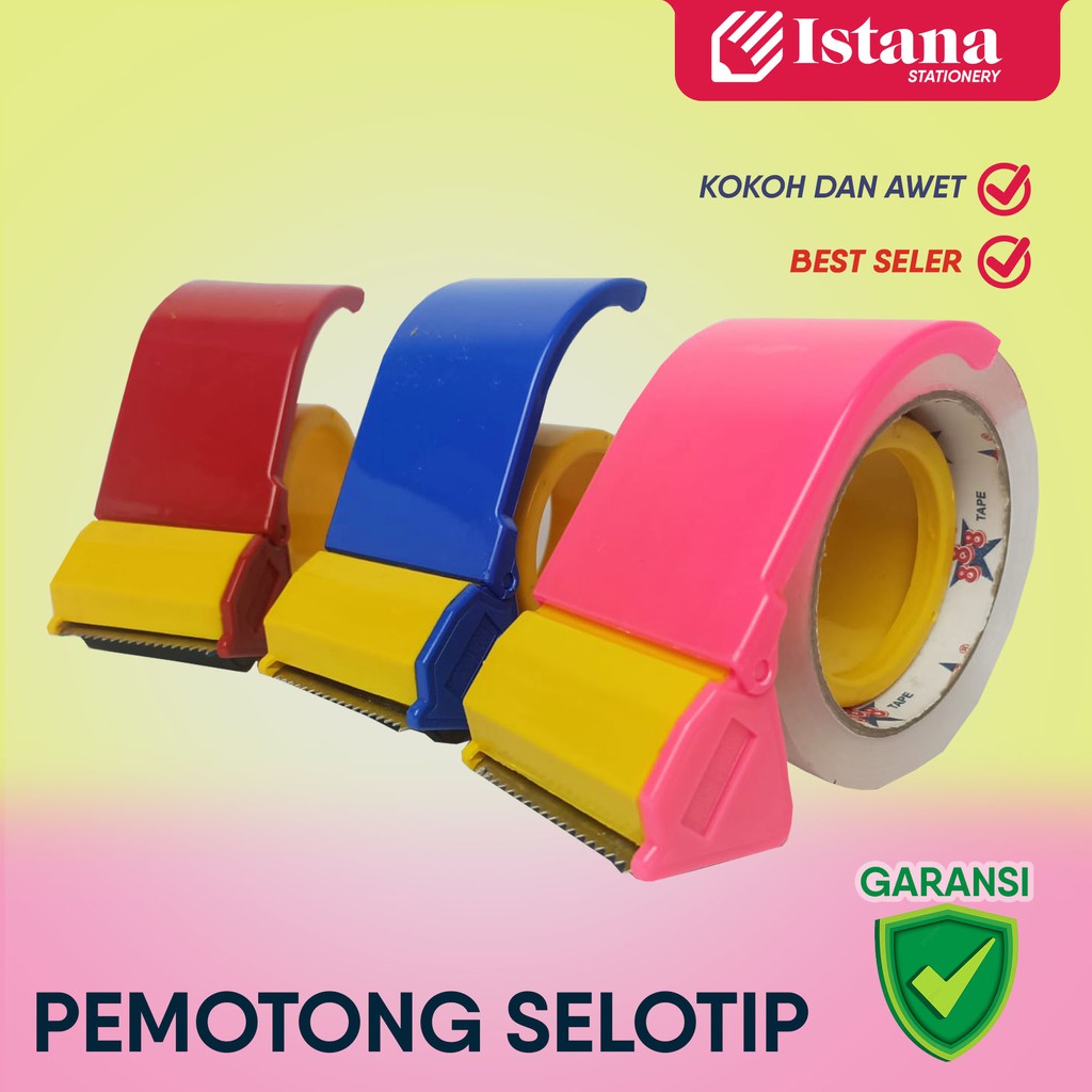 

[TERLARIS]TAPE DISPENSER TEMPAT LAKBAN ROLL LAKBAN MOCHI-MOCHI PLASTIK