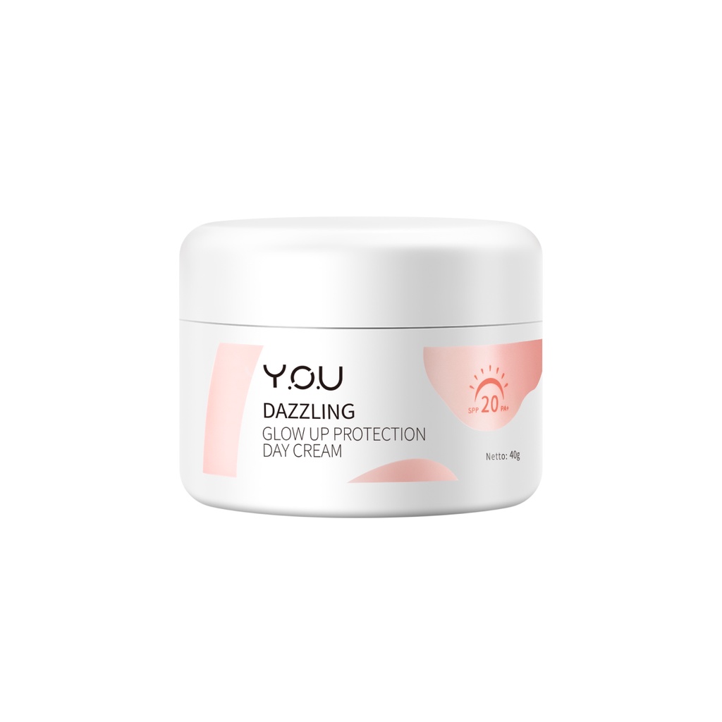 YOU Y.O.U Dazzling Glow Up Protection Day Cream 40 Gr | SPF 20 PA+ | Moisturizer Pelembab Krim Pagi Malam