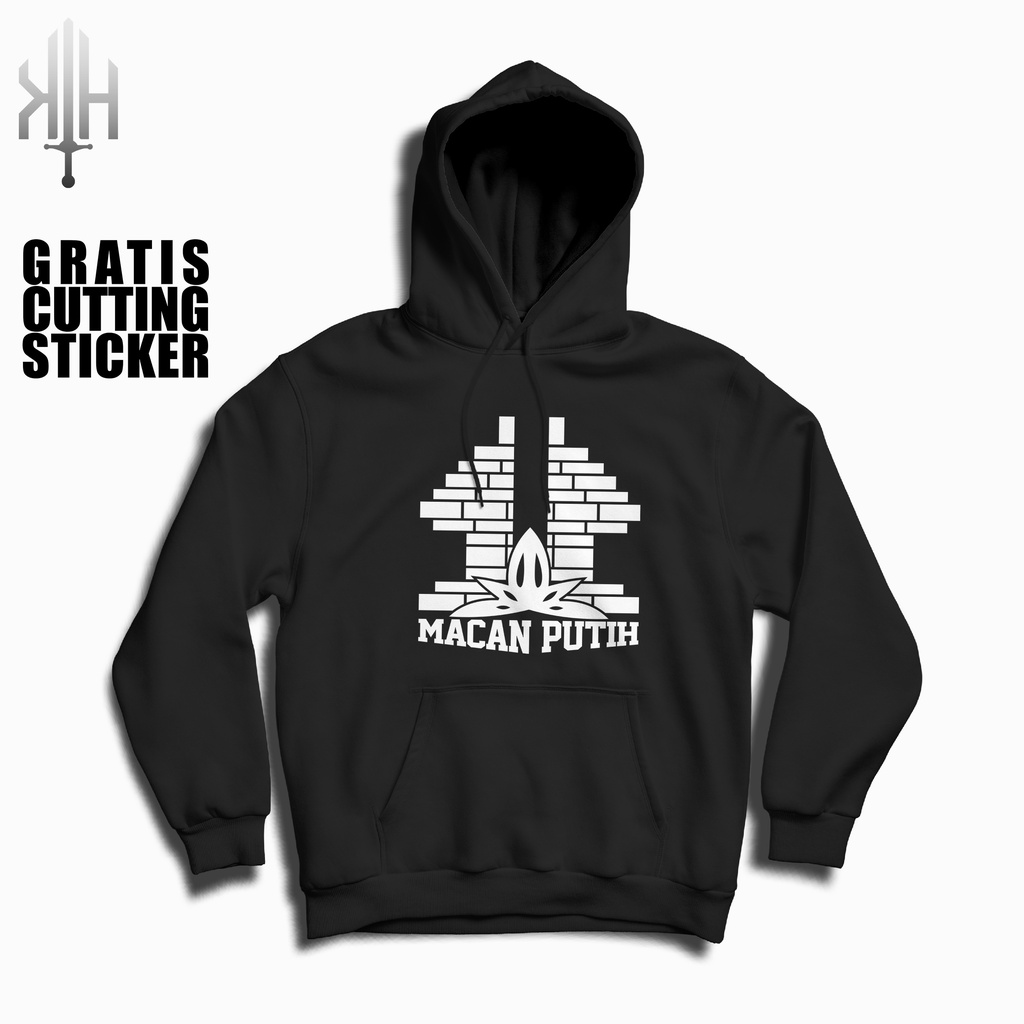 Hoodie Macan Putih Persik-Sweater Pria-Sweater Wanita