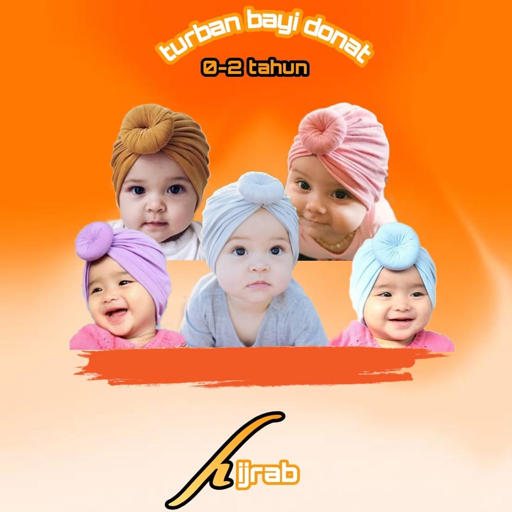 turban bayi perempuan model donat umur 0 sampai 30 bulan