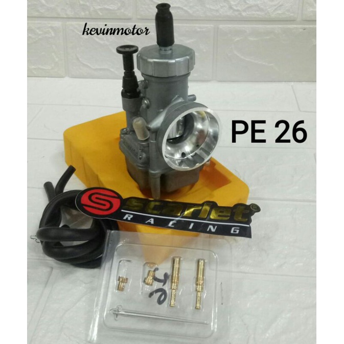 karbu karburator pe scarlet 24 26 28 30 sdh reamer ,lengkap dgn fitur power jet,pnp universal vixion,ninja,cbr,cb,rx king,fu,taiger,mega pro scorpio,bison,xabre,supra shogun,jupiter,mx,vega,vario,beat, mio dll-3