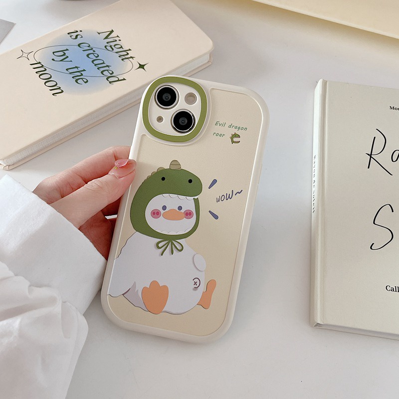 Cute Dinosaur Duck Soft Case VIVO Y11 Y12i Y12 Y15 Y17 Y19 S1 Pro Y50 Y30 Y30i Y20 Y20i Y20S Y12S Y21 Y32 Y21S Y33S Y33T Y15S Y15A Y76S Y76 V9 Y91C Y93 V11i V20 Pro V23E 23 Pro Camera Protector Casing