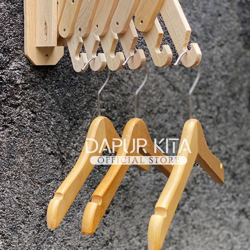 HOT SALE (hmd-234) Kapstok Jadul, Hanger Baju Bahan KAYU PINUS, Tanpa Finishing Apapun. Muat Enam