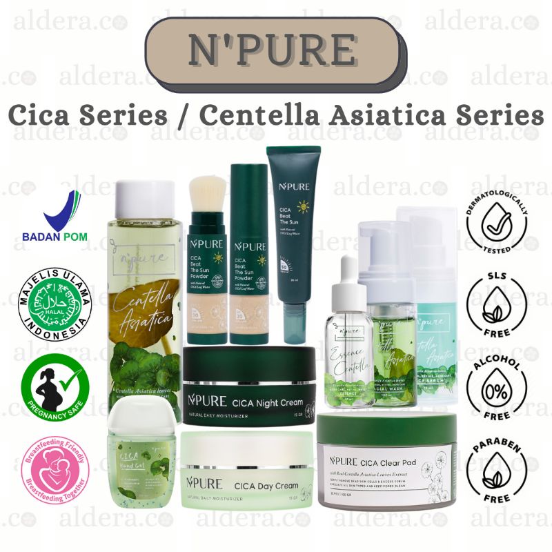 N'PURE Cica Series — Centella Asiatica Series , Face Toner , Face Essence , Silky Face Primer Serum 