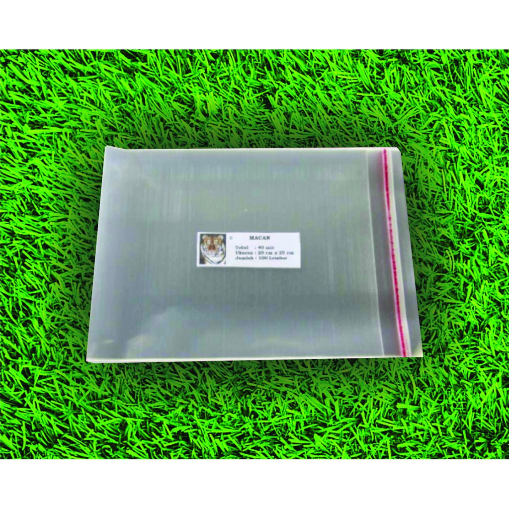 

OPP MACAN Plastik Ukuran ( 20 x 25 cm/ 100 Lbr ) Tebal 30 mic