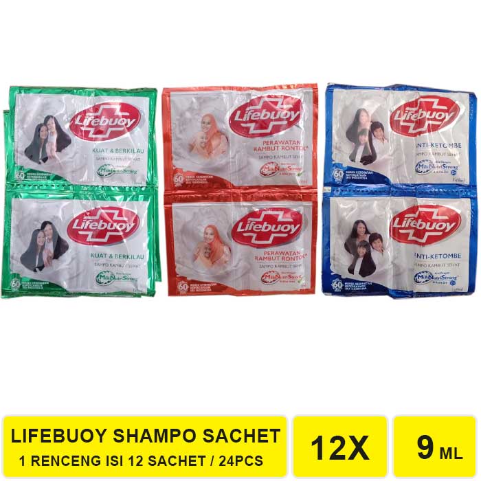 1 RENCENG ISI 12 SACHET SHAMPO LIFEBUOY