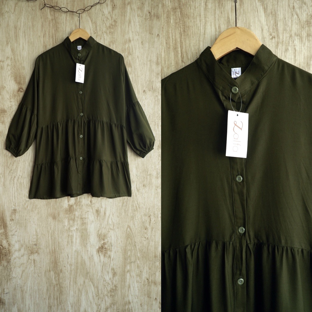 NOVA blouse by ZALFA OUTFIT / blouse polos / blouse rayon-Army