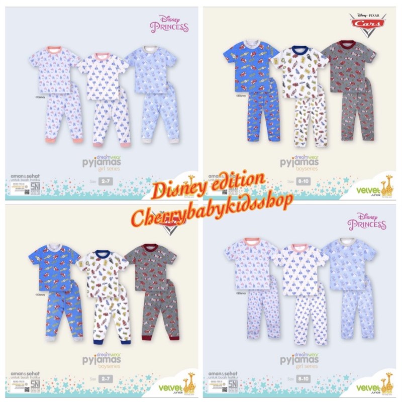 Big Size Velvet Junior 2 3 4 5 6 7 8 9 10 Atasan Pendek + Celana Panjang Future Dreams CBKS