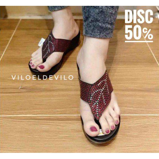 Wedges Calbi Sandal Wanita Pesta (CALBI BLINK)