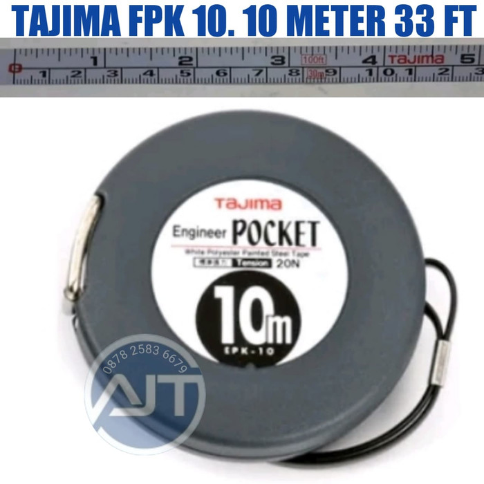 METERAN ROL 10 METER 33 FT TAJIMA POCKET EPK 10 ALAT UKUR DIMENSI Tajima Measuring Tape MeteranRoll