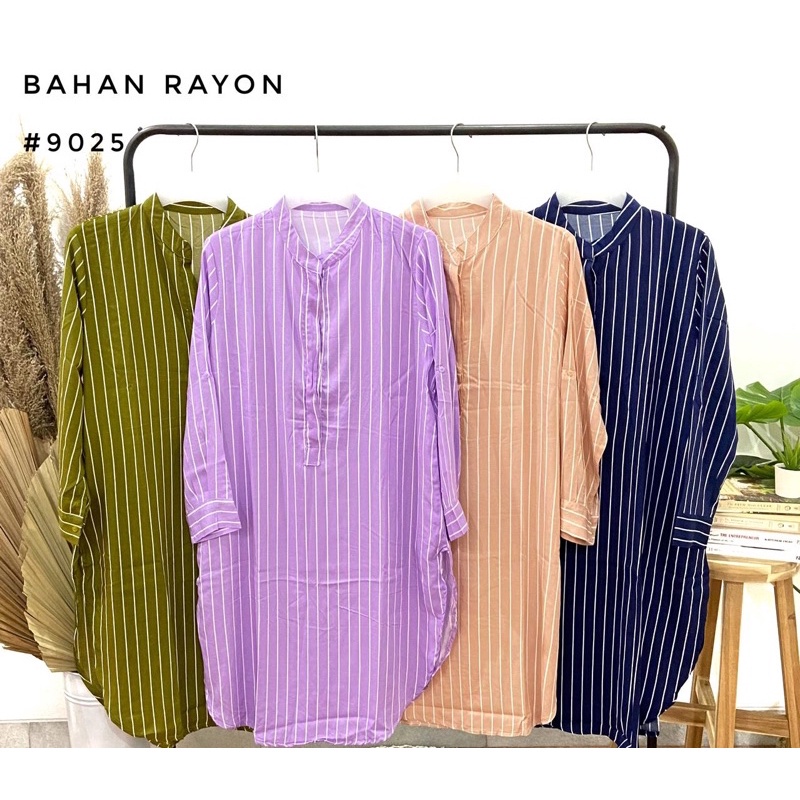 KEMEJA TUNIK LONG SALUR / bahan rayon adem lembut  / LD 110cm / real picture
