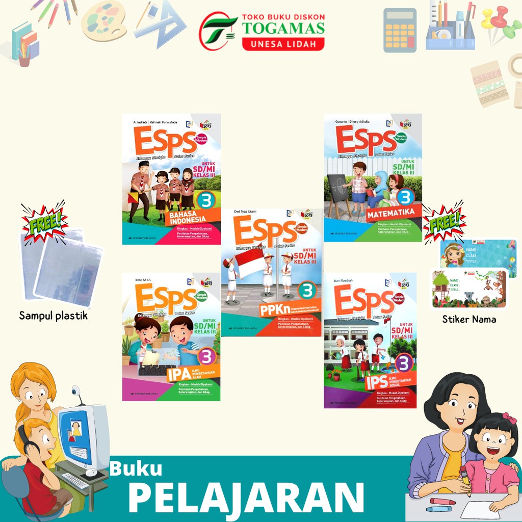 ESPS 3 /BHS INDONESIA/ MATEMATIKA/ IPA/ IPS/ PPKN SD/MI KELAS 3 K2013 NEW REVISI PRINT DIGITAL