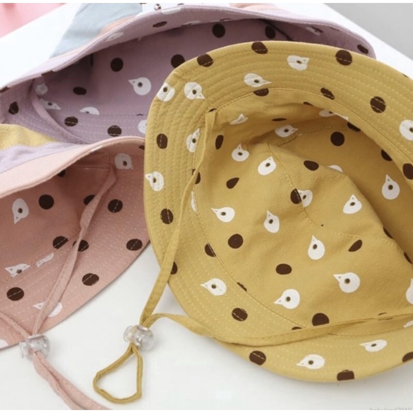 Bucket Tricolor / Boba / Bear Paw / Bucket Dot Pita Topi Kekinian Anak balita bayi perempuan laki laki tiga warna rabbit bear bucket hat baby girl baby boy unisex CBKS VC